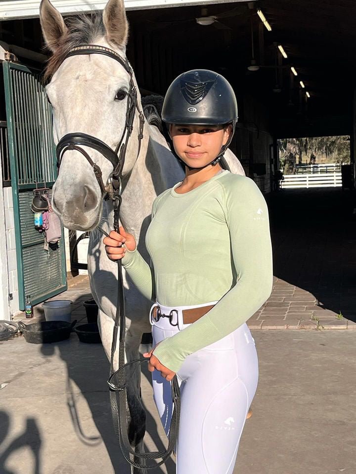 Divine Eq Athletic Long Sleeve Shirt - Mint Green - Divine Equestrian - Equiluxe Tack