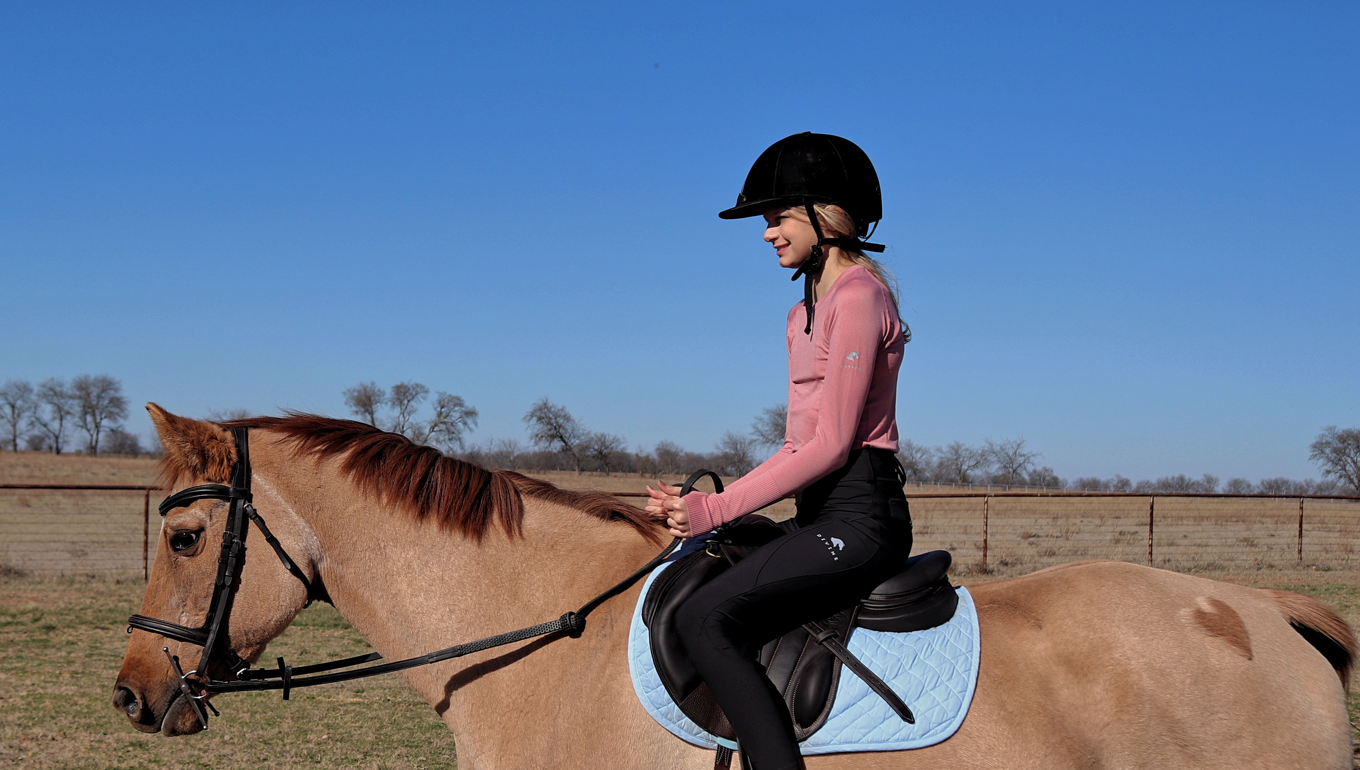 Divine Eq Athletic Long Sleeve Shirt - Pink - Divine Equestrian - Equiluxe Tack