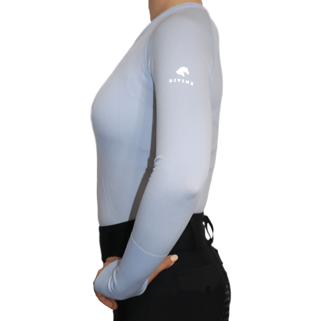 Divine Eq Athletic Long Sleeve Shirt - Sky Blue - Divine Equestrian - Equiluxe Tack