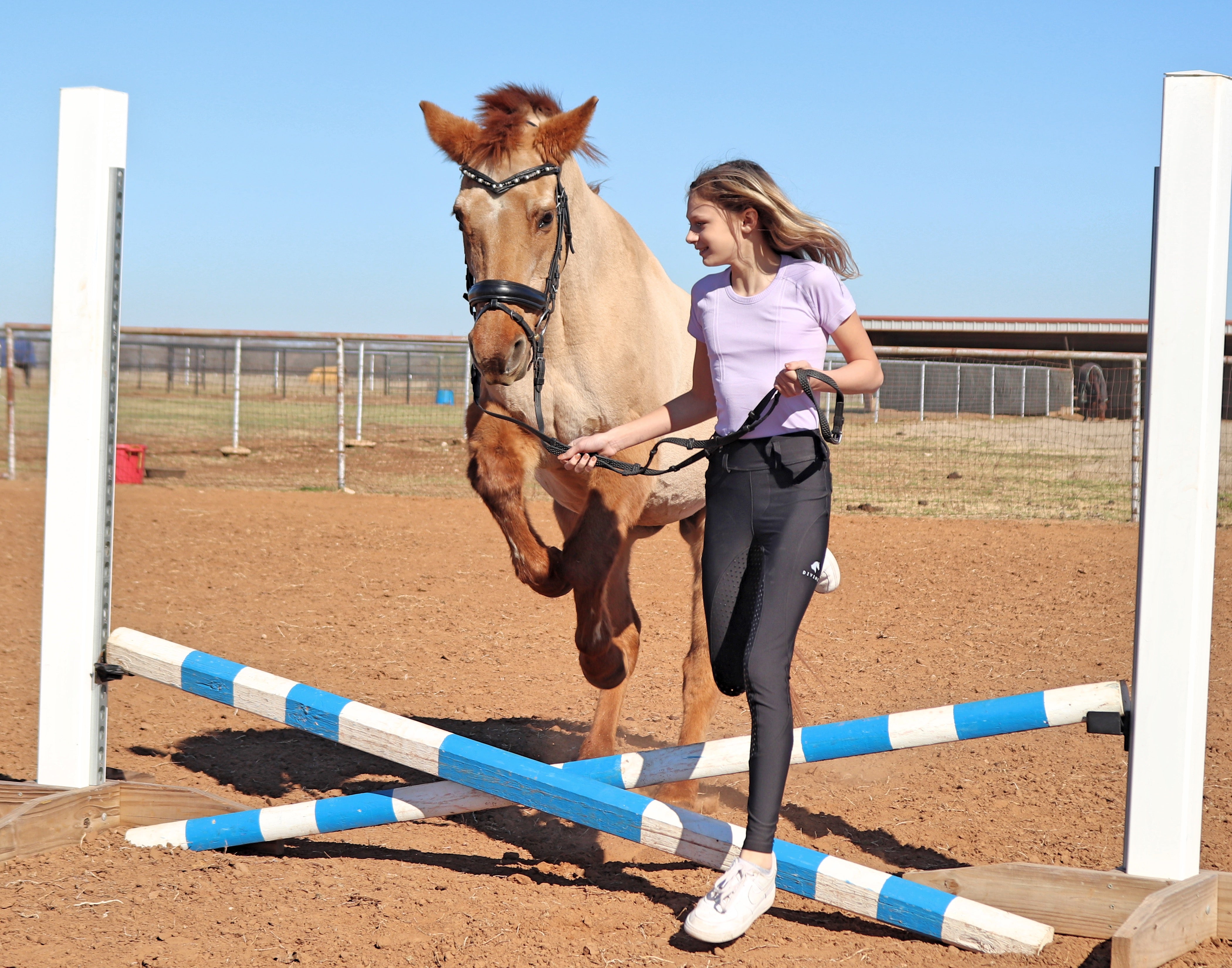 Divine Eq Athletic Short Sleeve Shirt - Lavender - Divine Equestrian - Equiluxe Tack