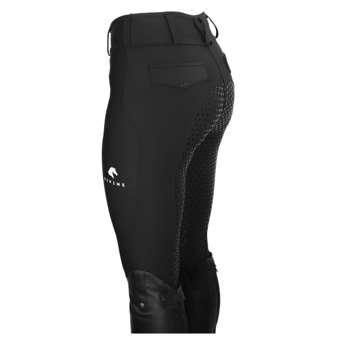 Divine Eq Comfort Grip Leggings - Black - Divine Equestrian - Equiluxe Tack