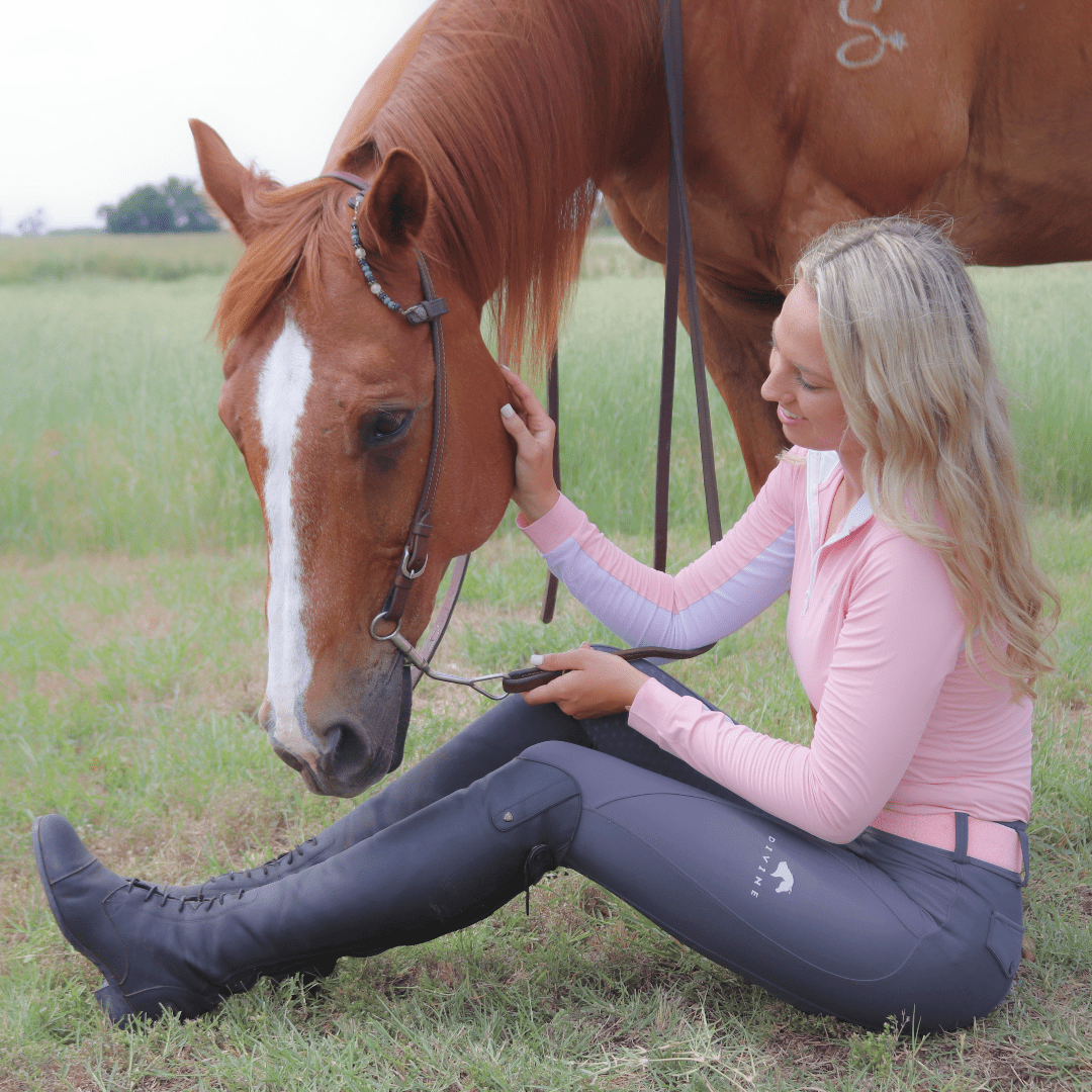 Divine Eq Comfort Grip Leggings - Gray - Divine Equestrian - Equiluxe Tack