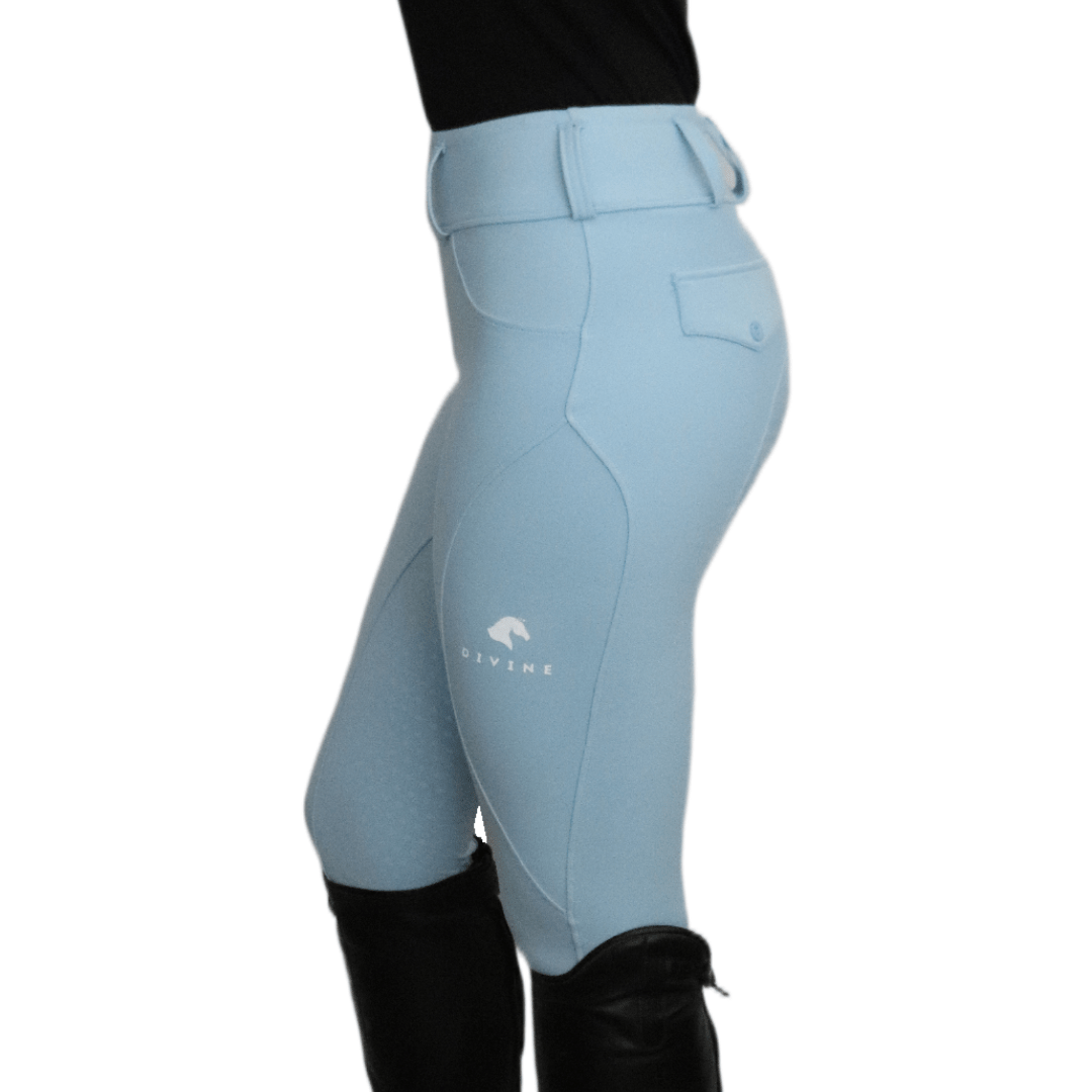 Divine Eq Comfort Grip Leggings - Sky Blue - Divine Equestrian - Equiluxe Tack