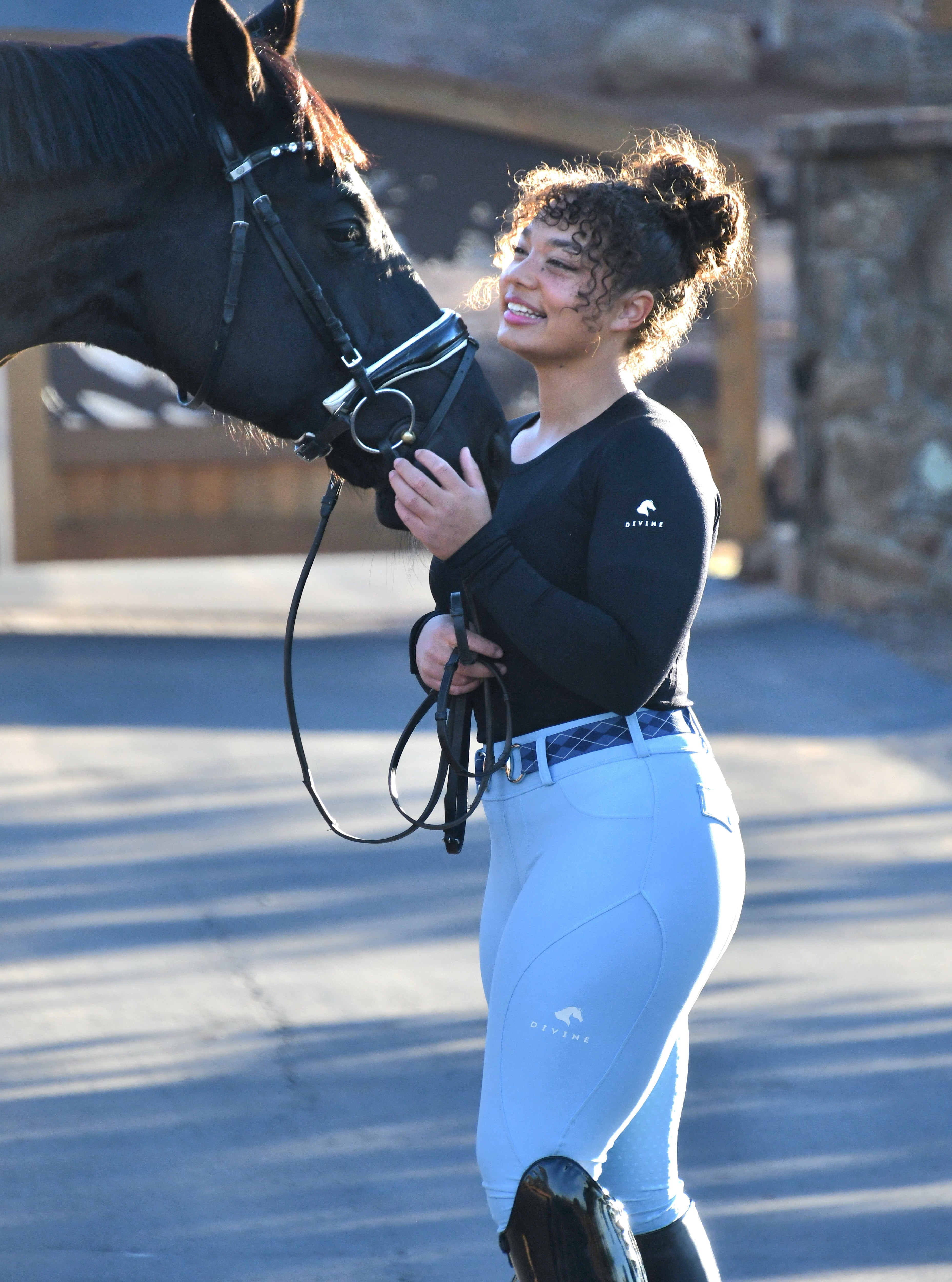 Divine Eq Comfort Grip Leggings - Sky Blue - Divine Equestrian - Equiluxe Tack