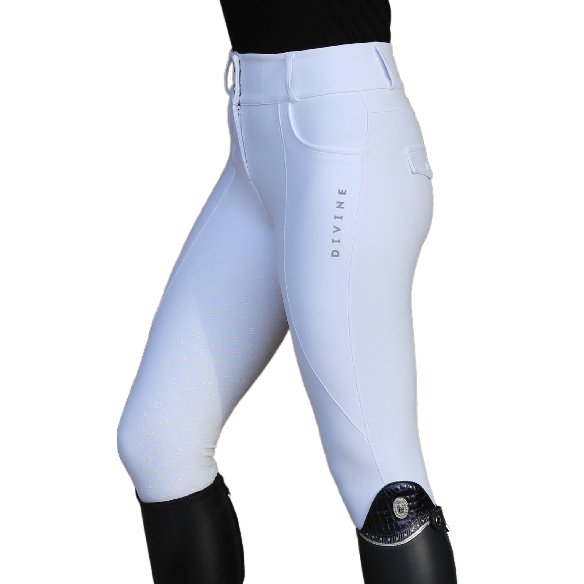 Divine Eq Dignified Competition Breeches - White - Divine Equestrian - Equiluxe Tack