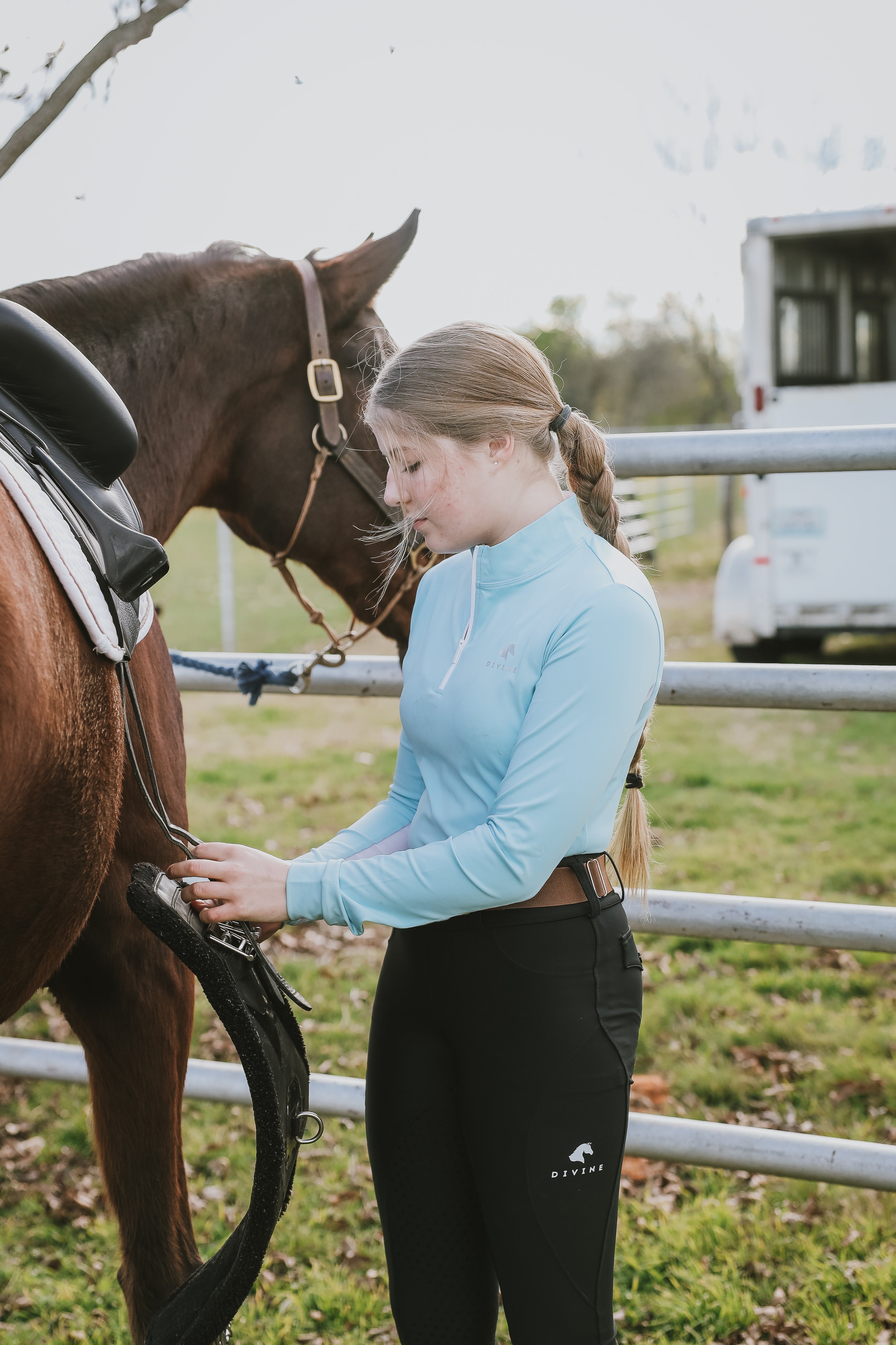 Divine Eq Sweet Lady Sun Shirt - Sky Blue - Divine Equestrian - Equiluxe Tack