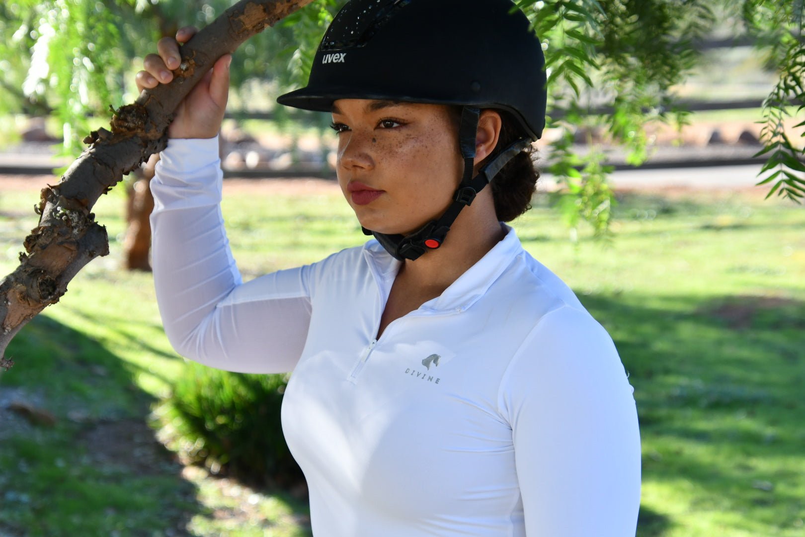 Divine Eq Sweet Lady Sun Shirt - White - Divine Equestrian - Equiluxe Tack