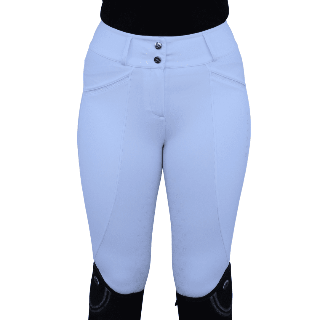 Divine Equestrian Dignified Competition Breeches - White Glitter Fullseat - Divine Equestrian - Equiluxe Tack