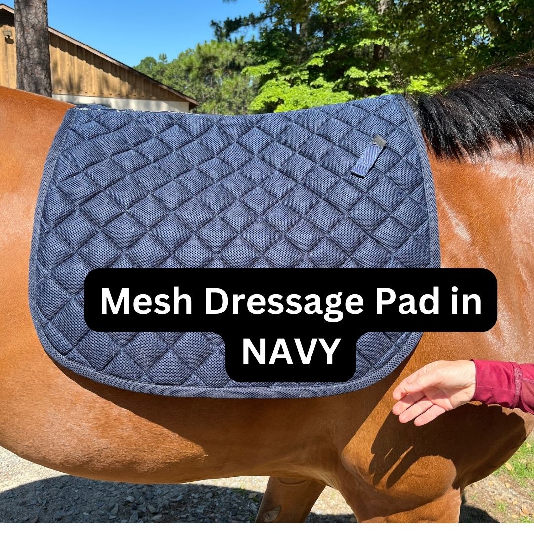 Dressage Mesh Saddle Pad with Quick Dry Cotton Lining in Navy, White or Black - CorrectConnect - Equiluxe Tack