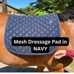 Dressage Mesh Saddle Pad with Quick Dry Cotton Lining in Navy, White or Black - CorrectConnect - Equiluxe Tack