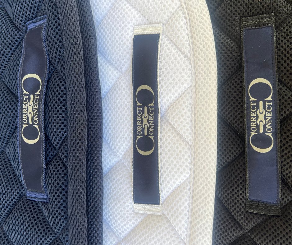 Dressage Mesh Saddle Pad with Quick Dry Cotton Lining in Navy, White or Black - CorrectConnect - Equiluxe Tack