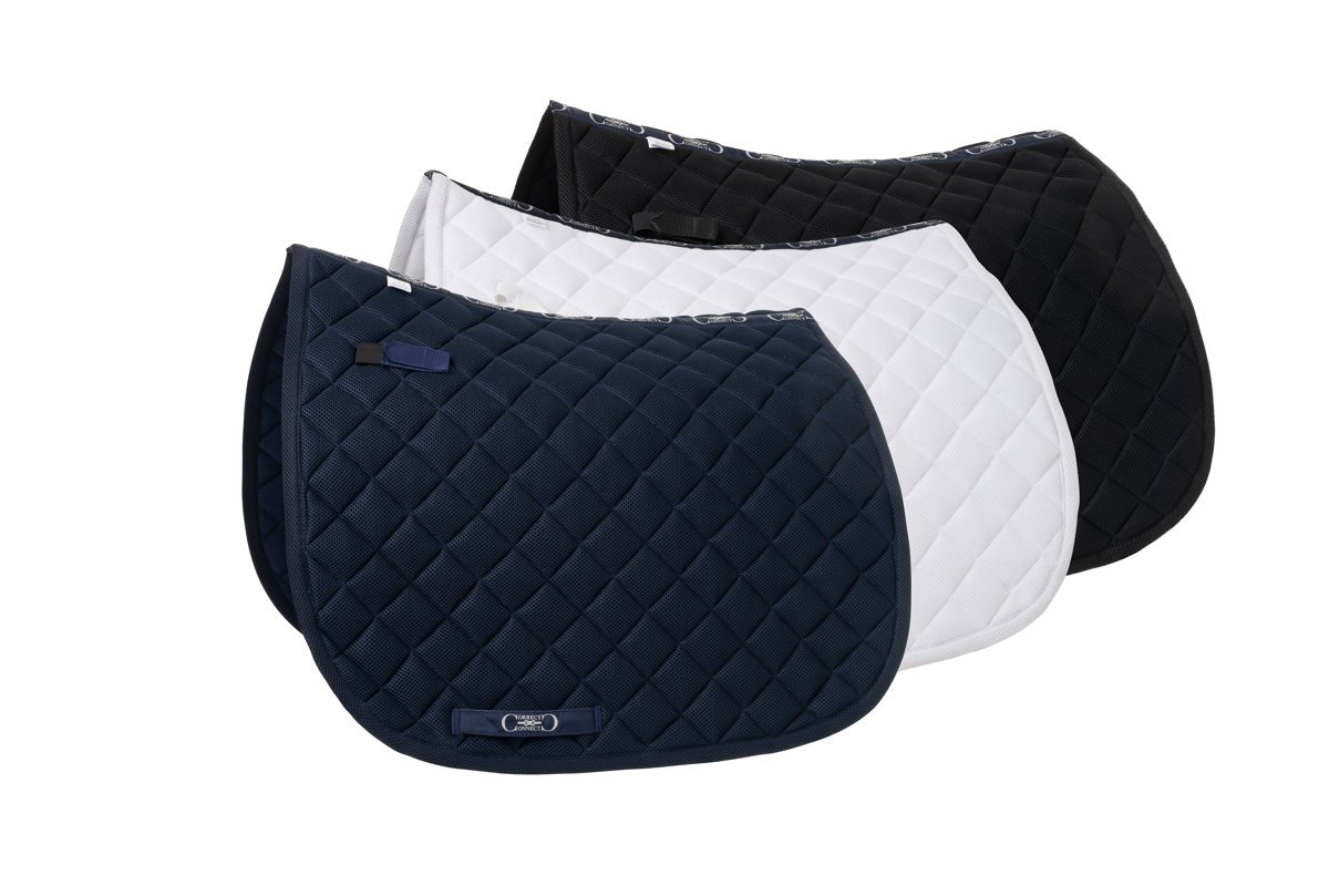 Dressage Mesh Saddle Pad with Quick Dry Cotton Lining in Navy, White or Black - CorrectConnect - Equiluxe Tack