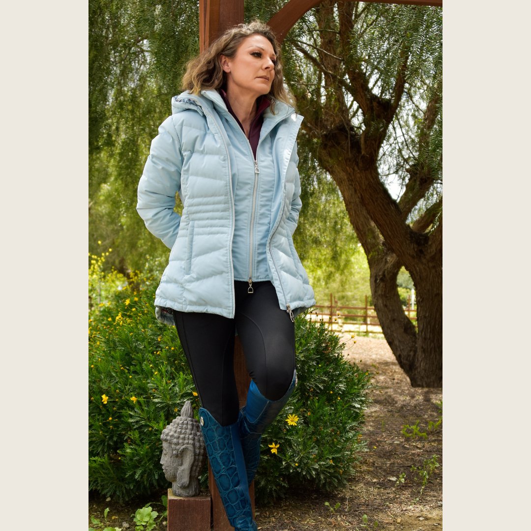 Dressage Queen Dream - Ice Blue Duck Down Riding Jacket - Dressage Queen Dream - Equiluxe Tack
