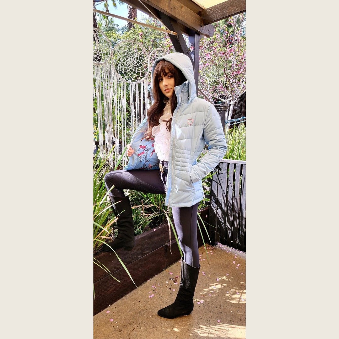 Dressage Queen Dream - Ice Blue Duck Down Riding Jacket - Dressage Queen Dream - Equiluxe Tack