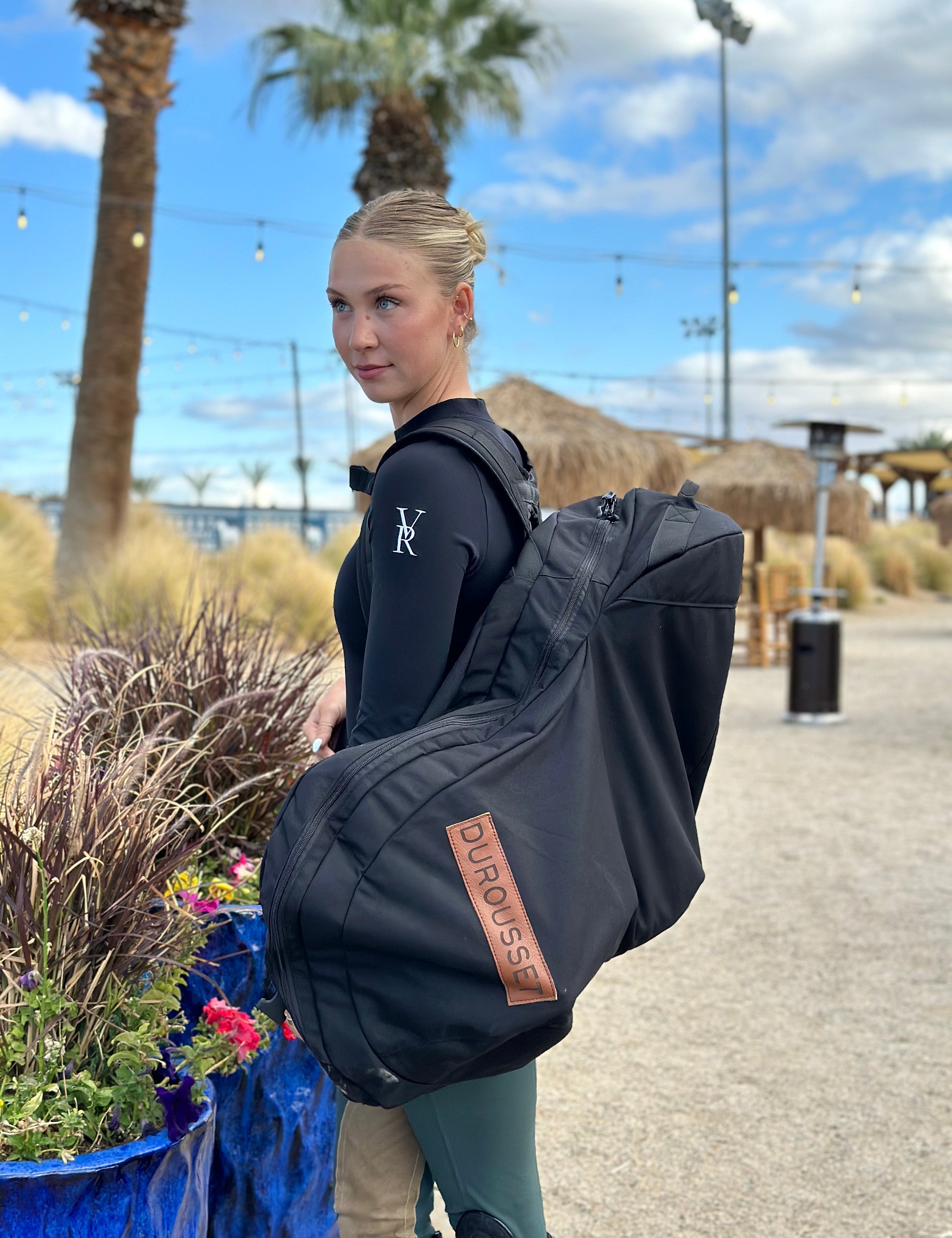 Durousset Le Galop Saddle Backpack - Black - Durousset - Equiluxe Tack