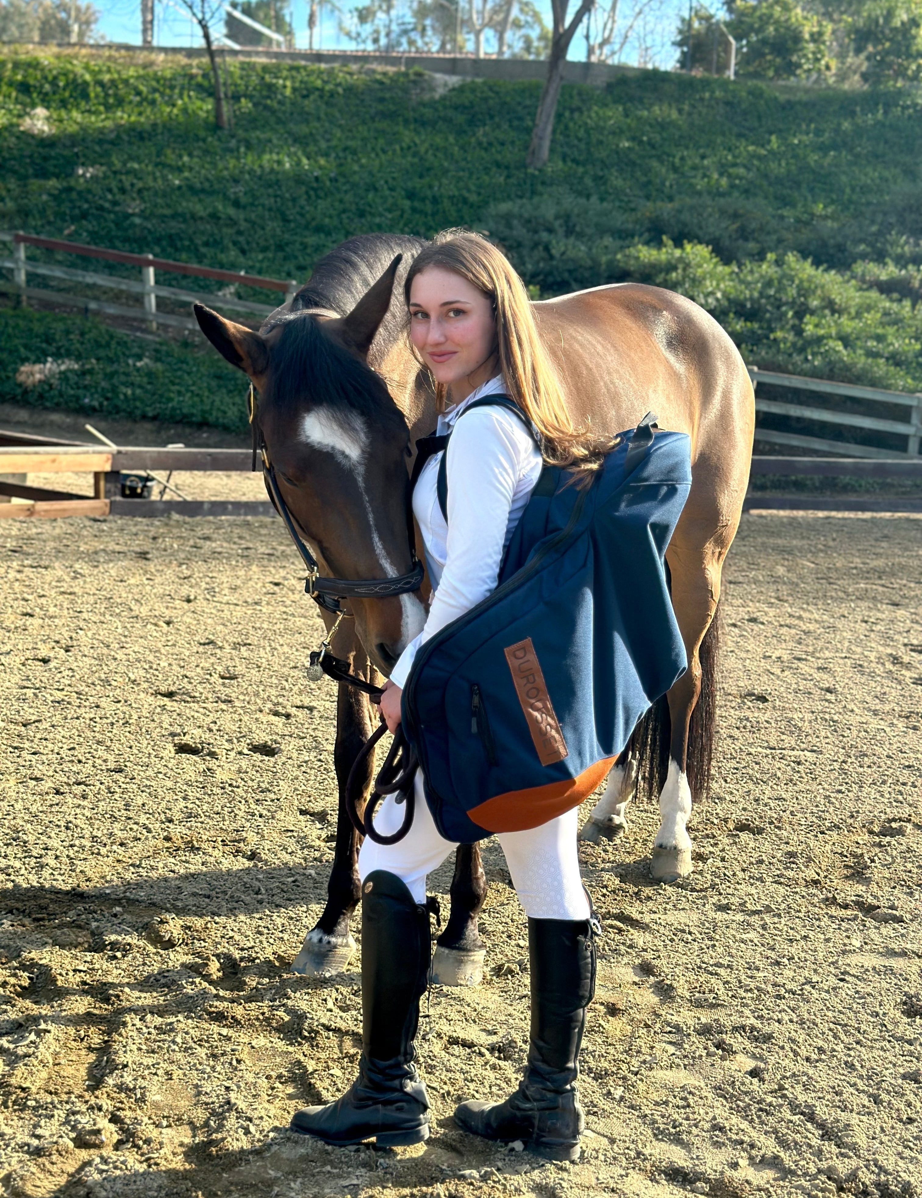 Durousset Le Galop Saddle Backpack - Navy Blue - Durousset - Equiluxe Tack