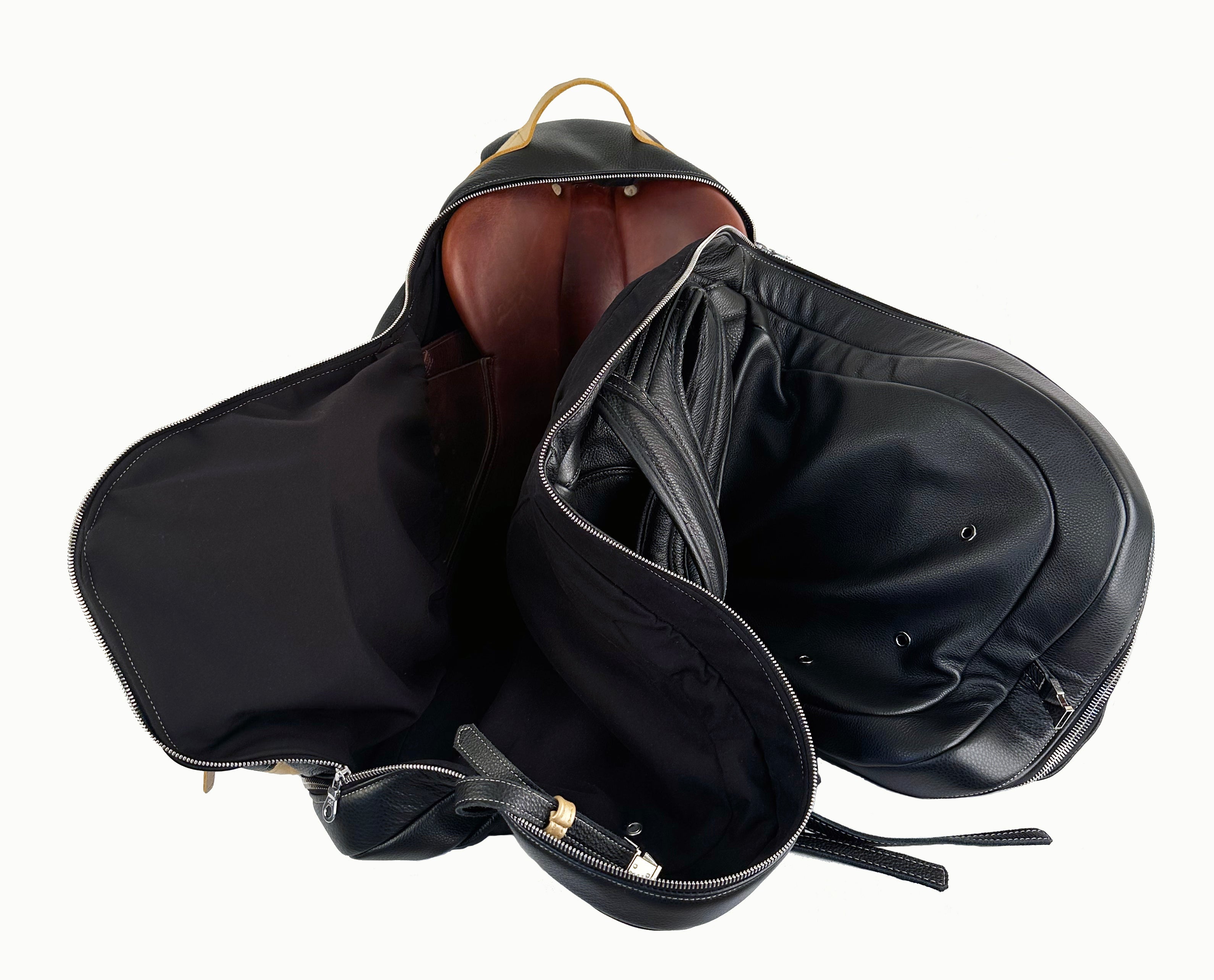 Durousset L'étalon Leather Saddle Backpack - Black - Durousset - Equiluxe Tack