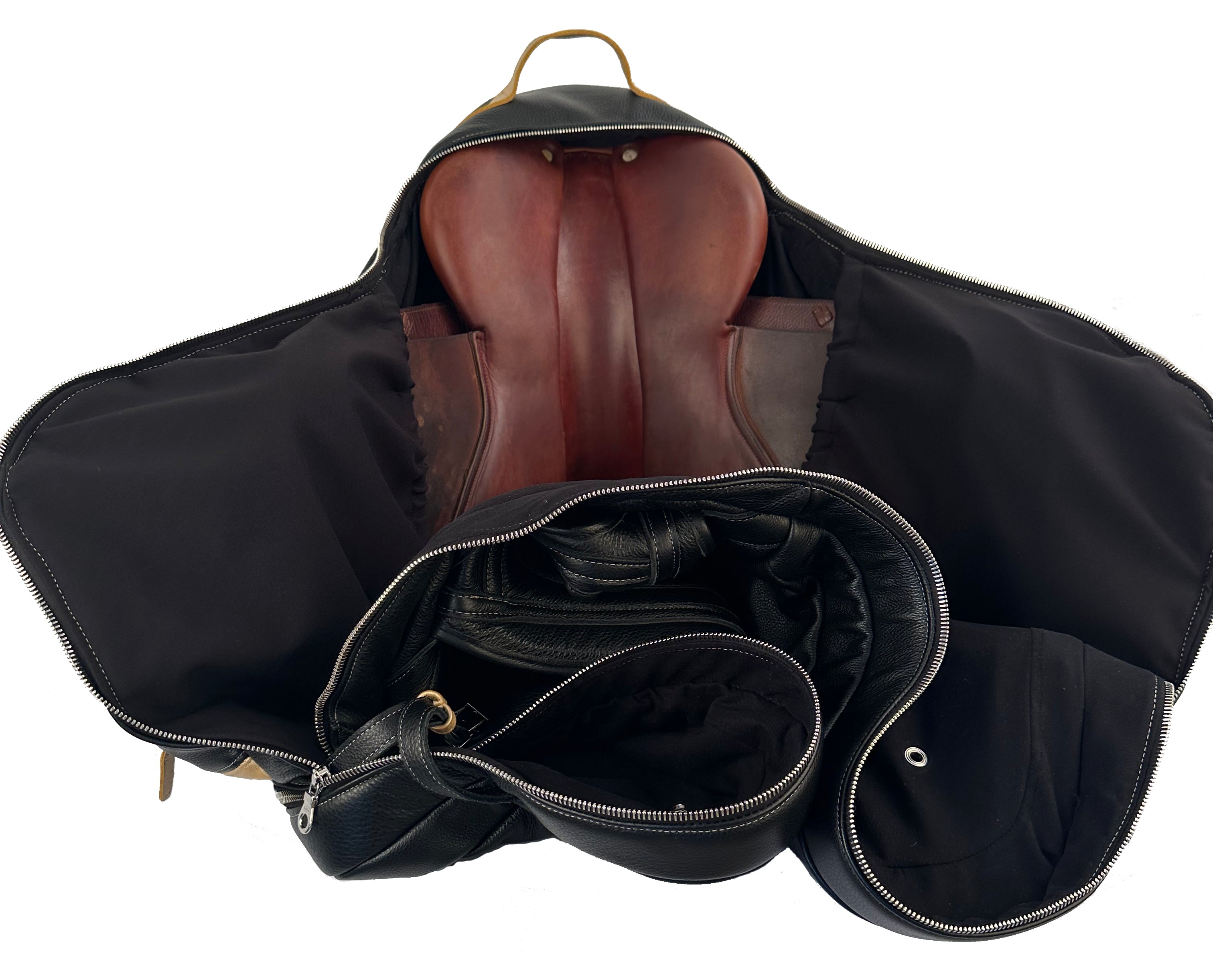 Durousset L'étalon Leather Saddle Backpack - Black - Durousset - Equiluxe Tack