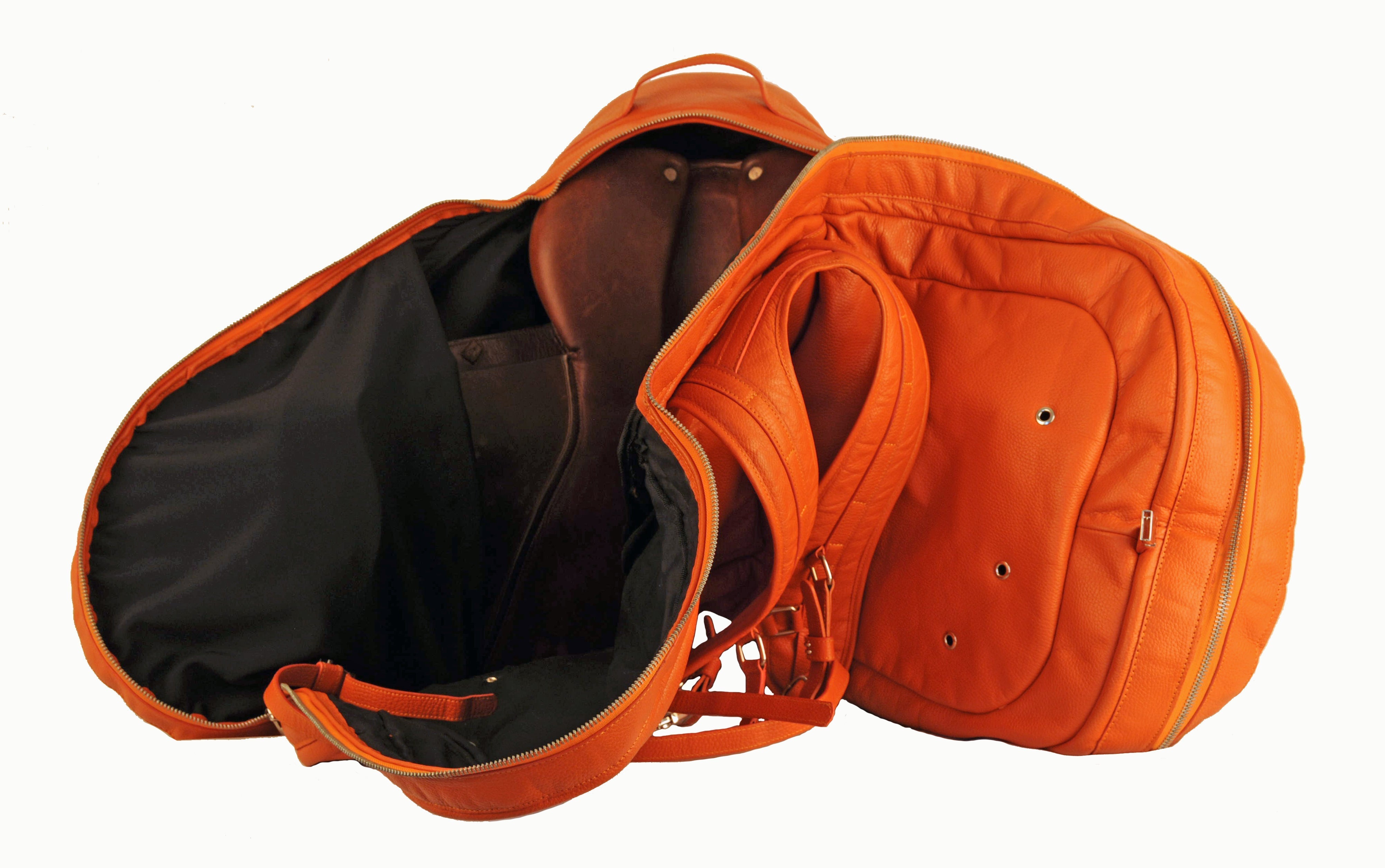 Durousset L'étalon Leather Saddle Backpack - Orange - Durousset - Equiluxe Tack