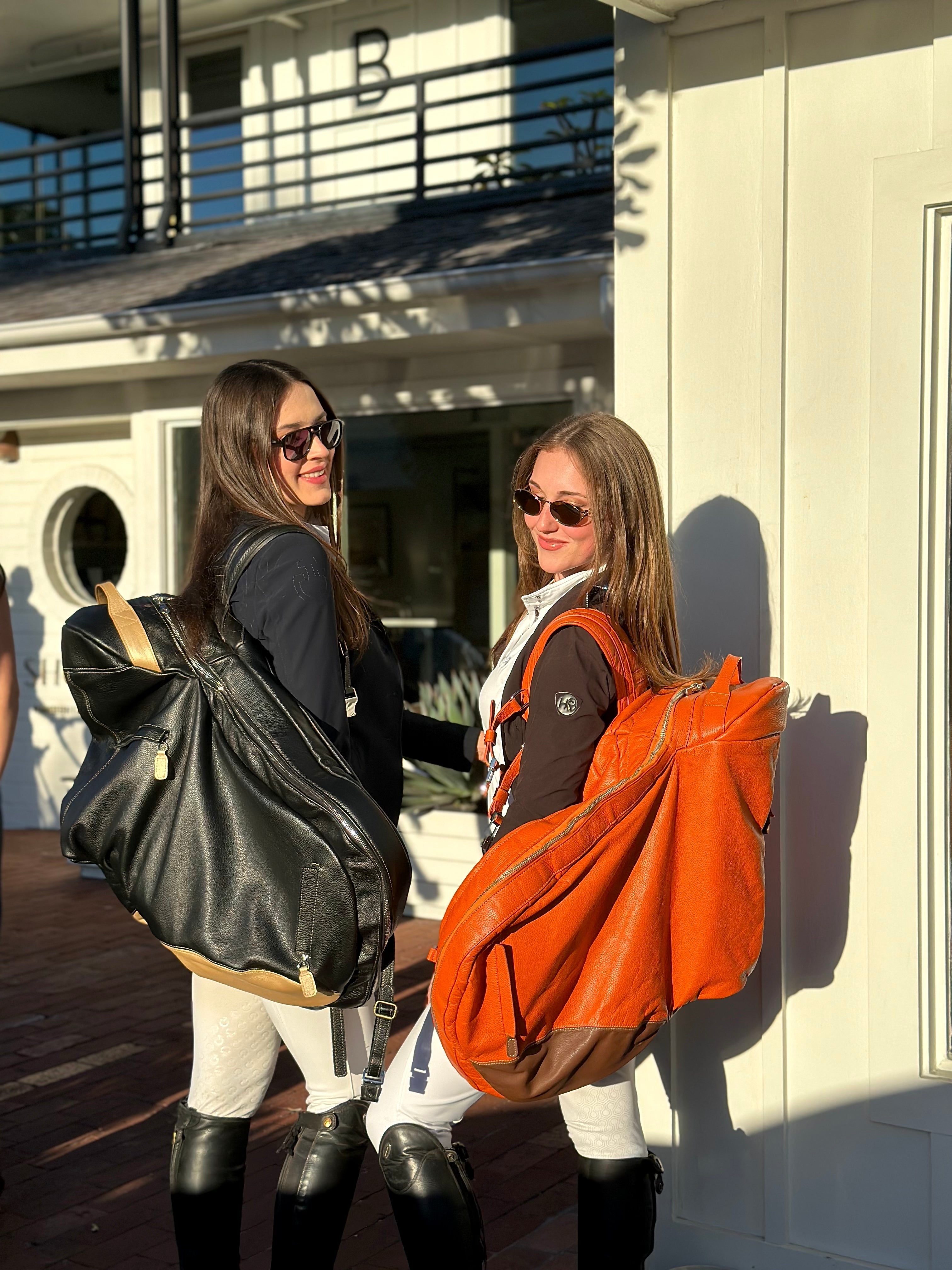 Durousset L'étalon Leather Saddle Backpack - Orange - Durousset - Equiluxe Tack