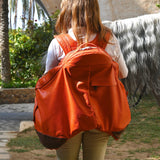 Durousset L'étalon Leather Saddle Backpack - Orange - Durousset - Equiluxe Tack