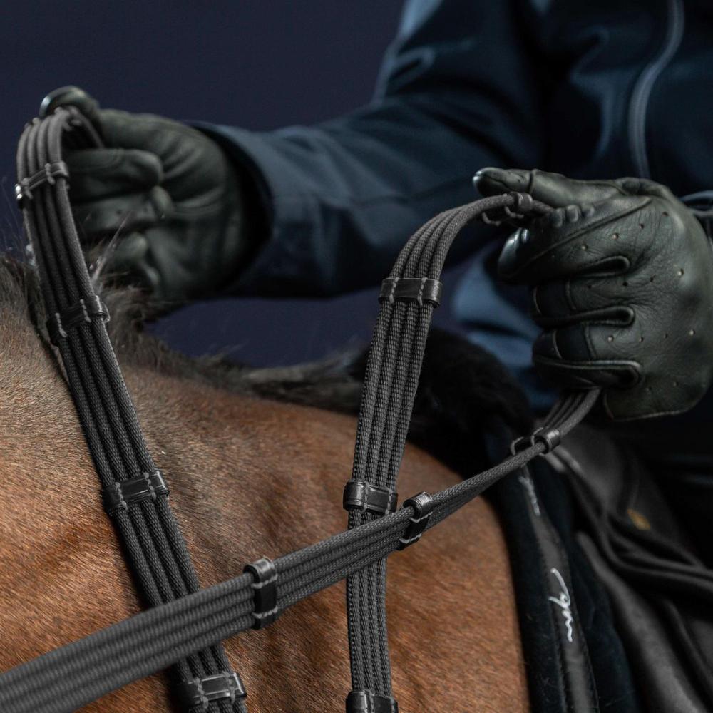 Dy'on 5/8 Web Reins with 9 Leather Loops New English Collection - Equiluxe Tack