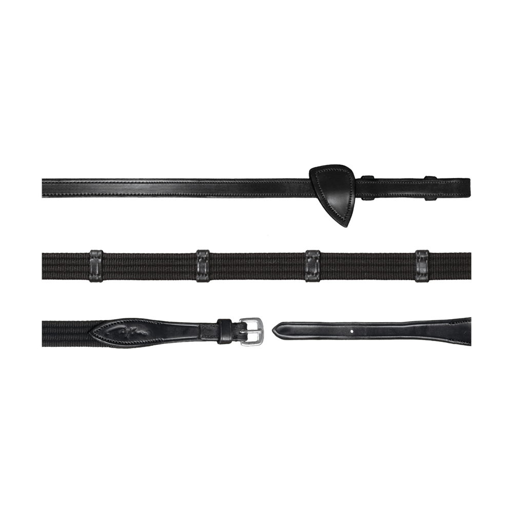 Dy'on 5/8 Web Reins with 9 Leather Loops New English Collection - Equiluxe Tack