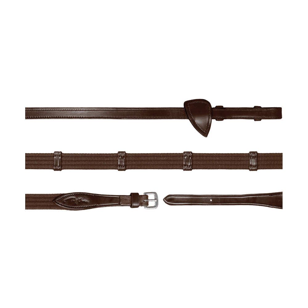 Dy'on 5/8 Web Reins with 9 Leather Loops New English Collection - Equiluxe Tack