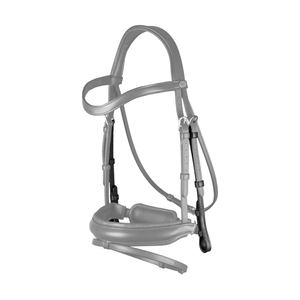 Dy'on Buffalo Leather Cheek Pieces With Stainless Steel Buckles - Equiluxe Tack