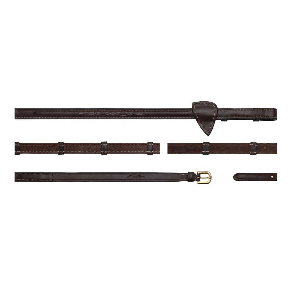 Dy'on Collection 5/8" Hunter Reins with 7 Leather Loops - Equiluxe Tack