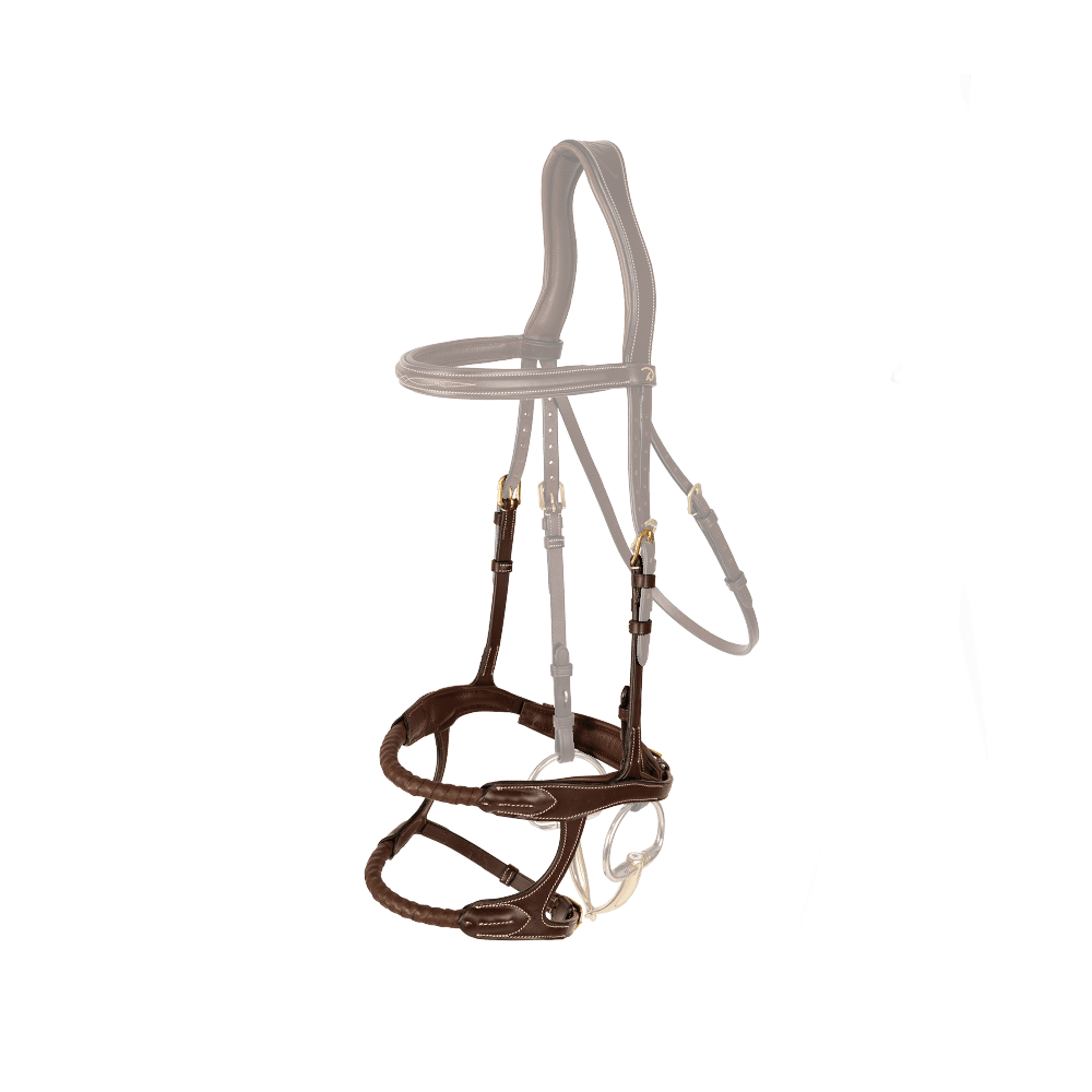 Dy'on Collection Double Rope Leather Covered Noseband - Equiluxe Tack