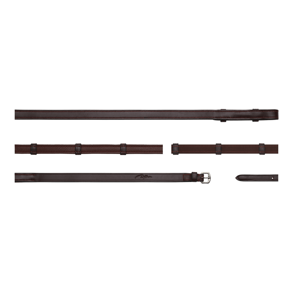 Dy'on New English Collection 5/8" Hunter Reins with 7 Leather Loops - Equiluxe Tack