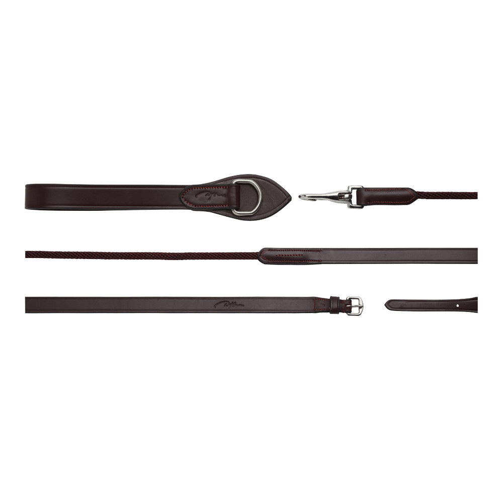 Dy'on New English Collection 5/8" Leather/Nylon Draw Reins - Equiluxe Tack