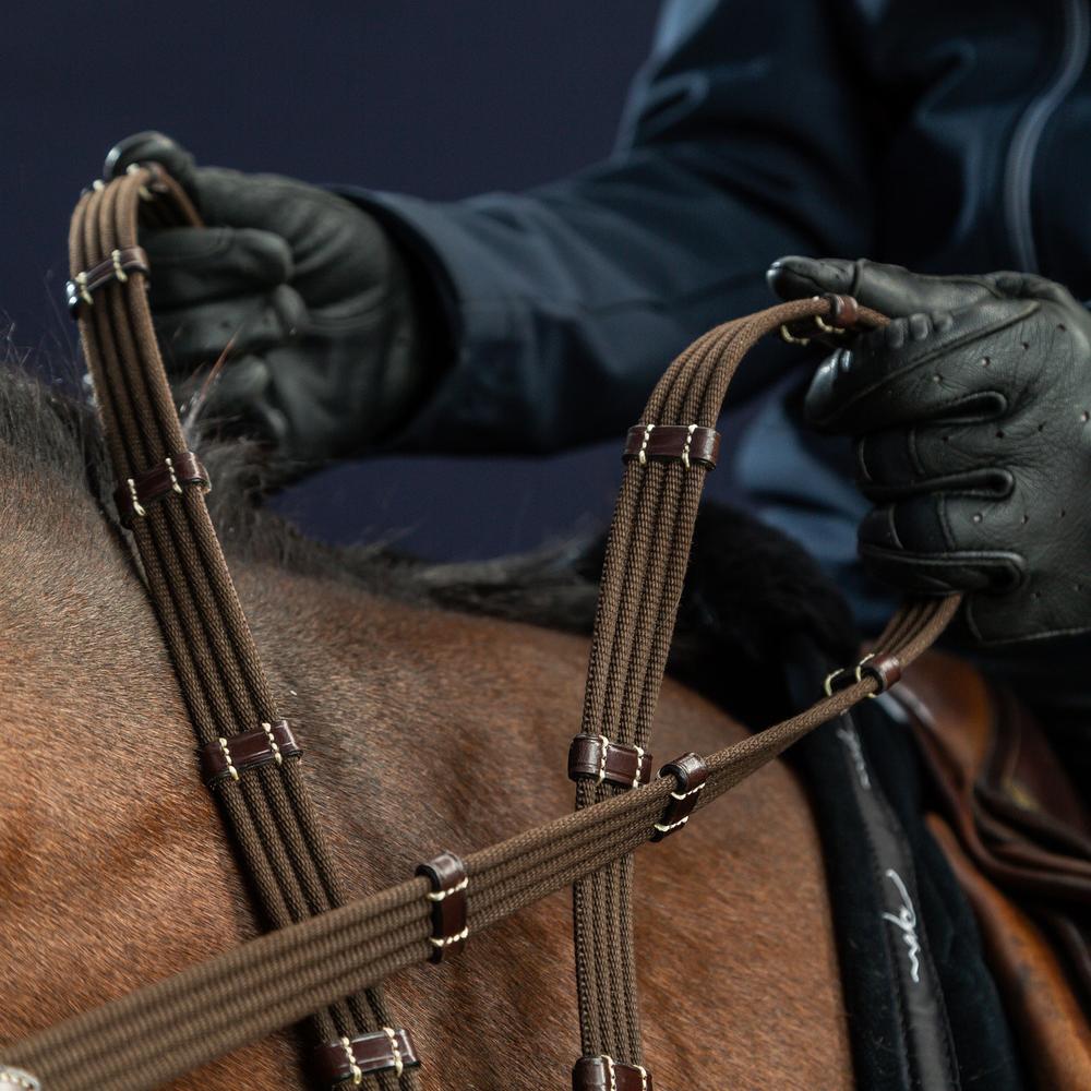 Dy'on US Collection 5/8" Web Reins With 9 Leather Loops - Equiluxe Tack