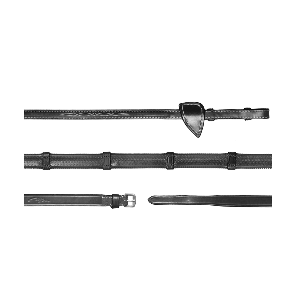 Dy'on US Collection Rubber Reins With Leather Loops - Equiluxe Tack