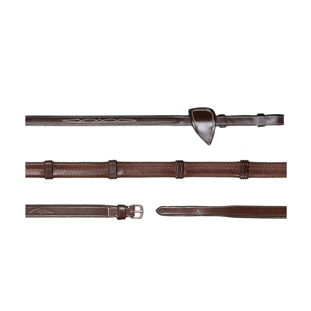 Dy'on US Collection Rubber Reins With Leather Loops - Equiluxe Tack