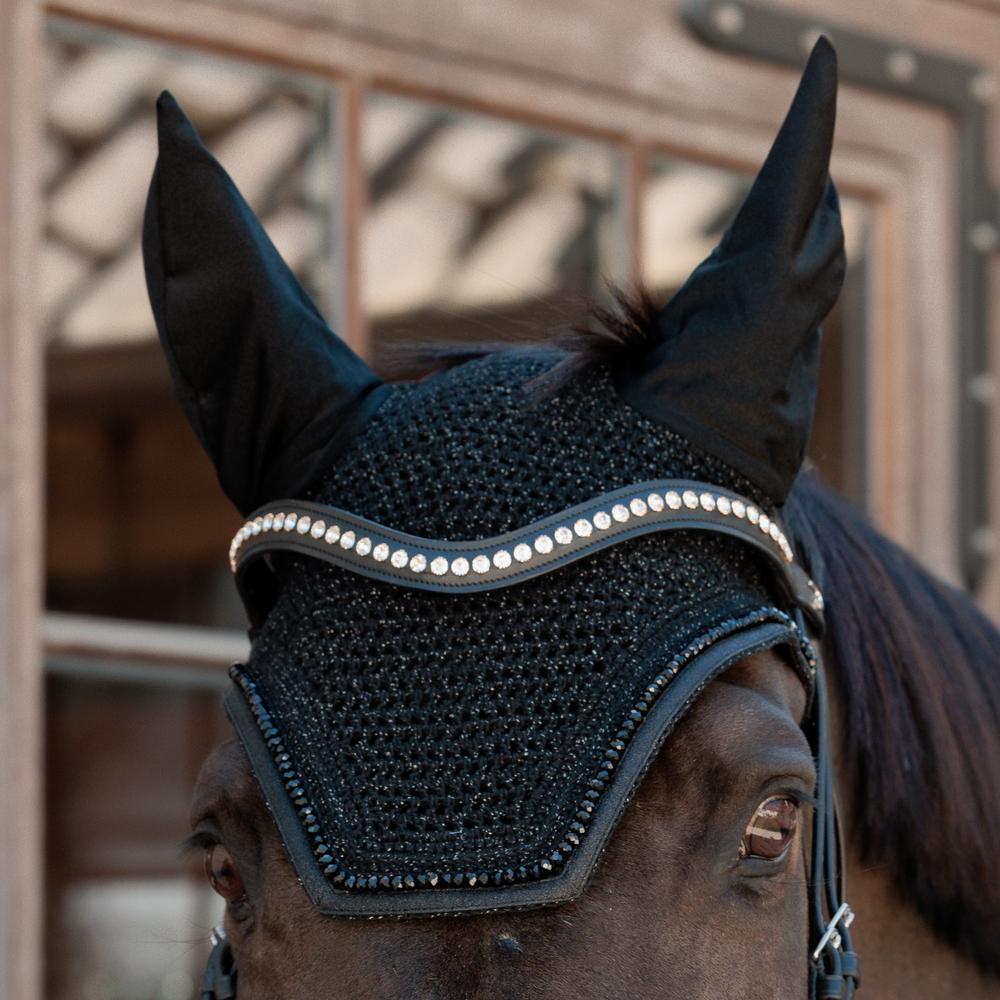 Dy'on White Swarovski V-Shaped Browband New English Collection - Equiluxe Tack