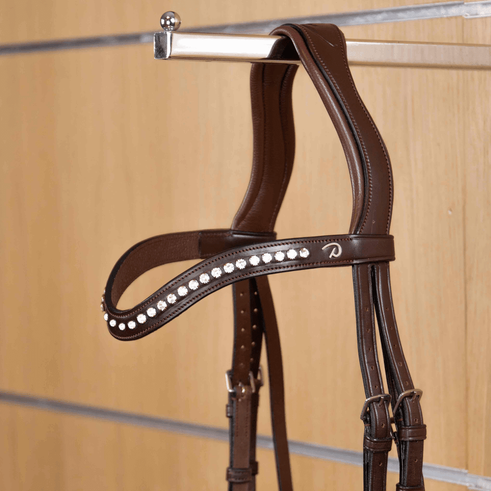 Dy'on White Swarovski V-Shaped Browband New English Collection - Equiluxe Tack