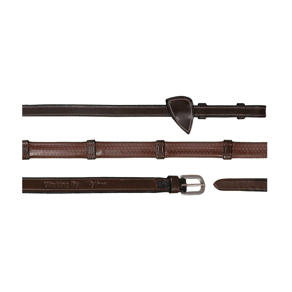Dy'on Working Collection 1/2" Rubber Reins with 7 Leather Loops - Equiluxe Tack