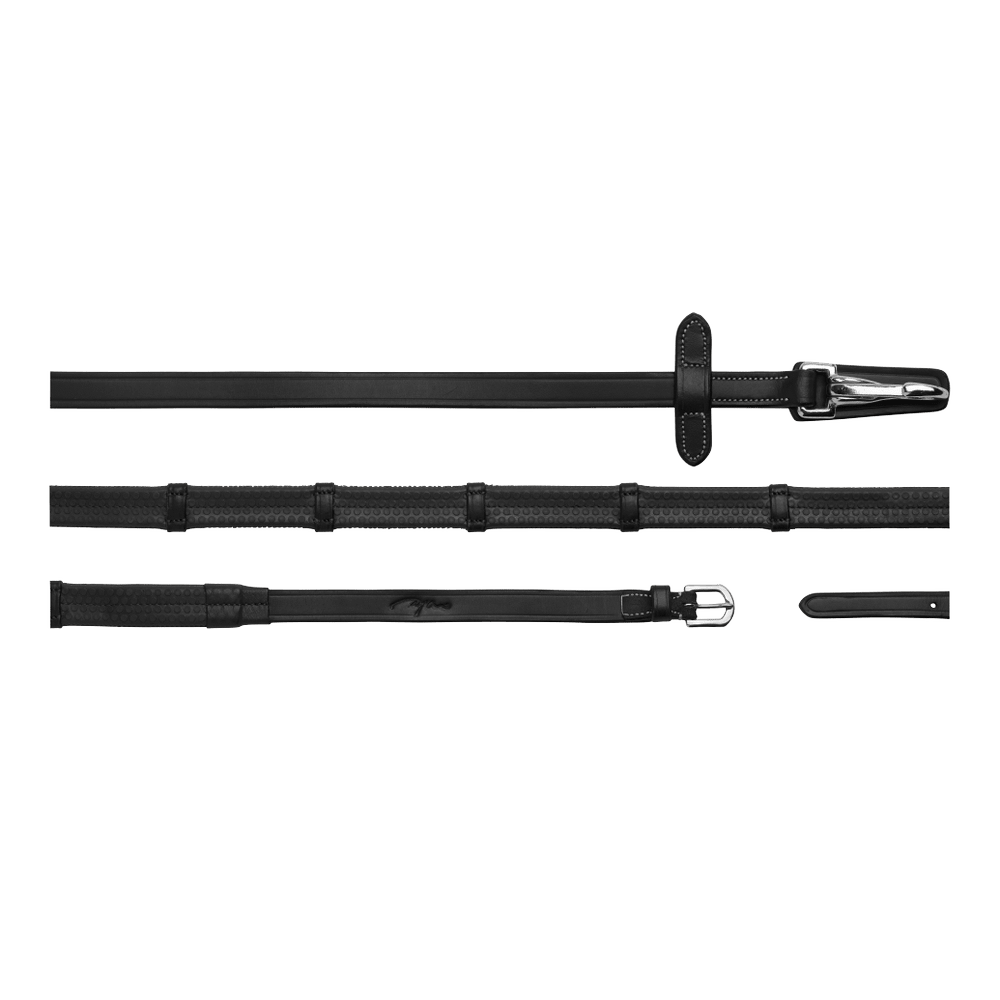 Dy'on Working Collection 5/8" Rubber Reins with Leather Loops and Snaps - Equiluxe Tack