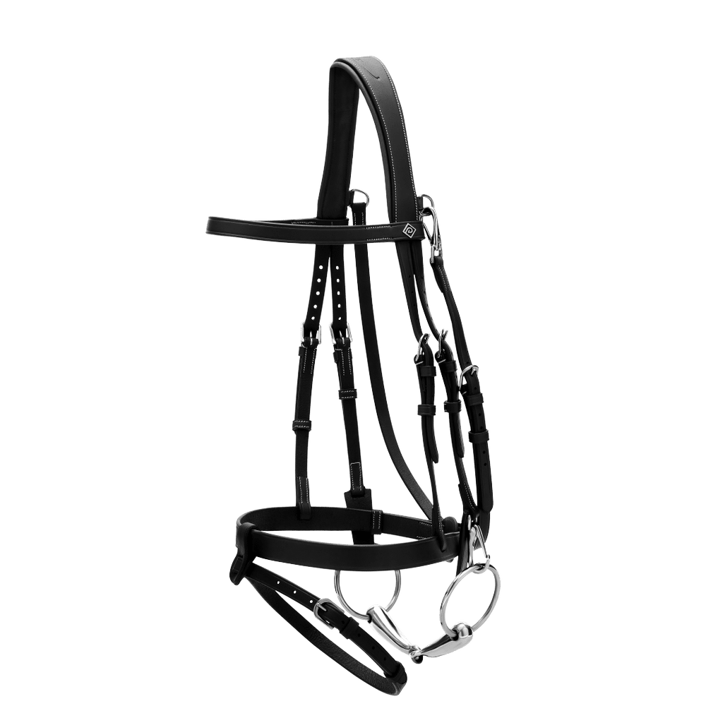 Dy'on Working Collection Flat Leather Bridle With Snap Hooks - Equiluxe Tack
