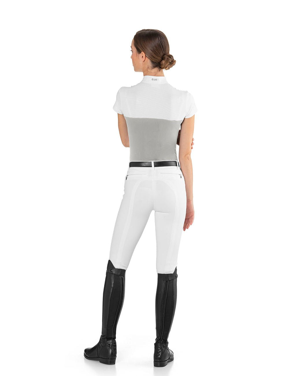 Ego 7 Mesh Ice Grey Short Sleeve Show Shirt - Ego 7 - Equiluxe Tack