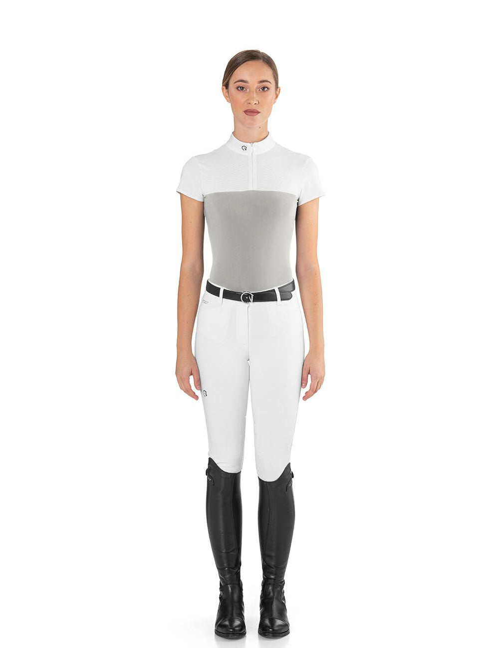 Ego 7 Mesh Ice Grey Short Sleeve Show Shirt - Ego 7 - Equiluxe Tack