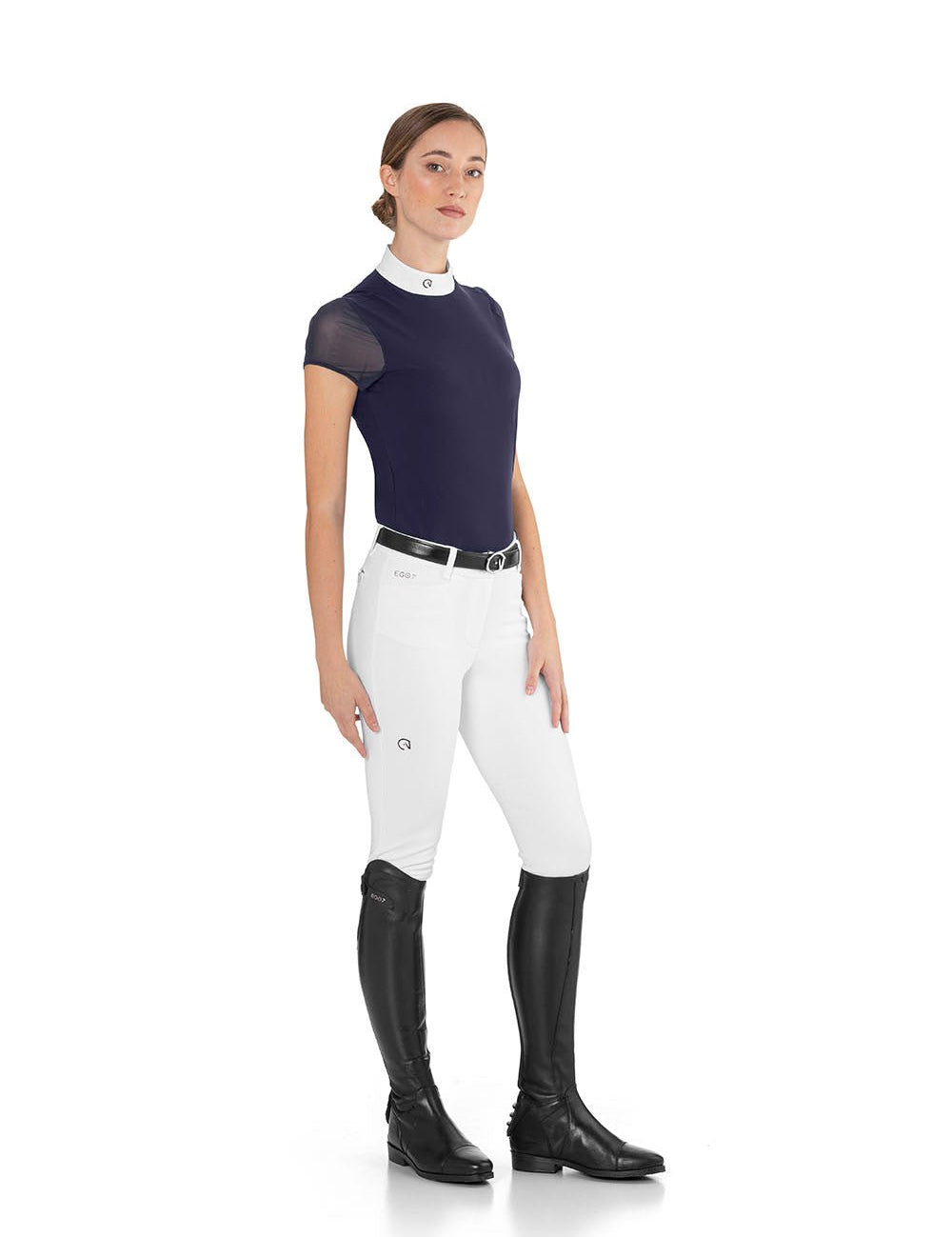EGO7 'Rita' Short Sleeve Mesh Show Shirt - Navy Blue - Ego 7 - Equiluxe Tack
