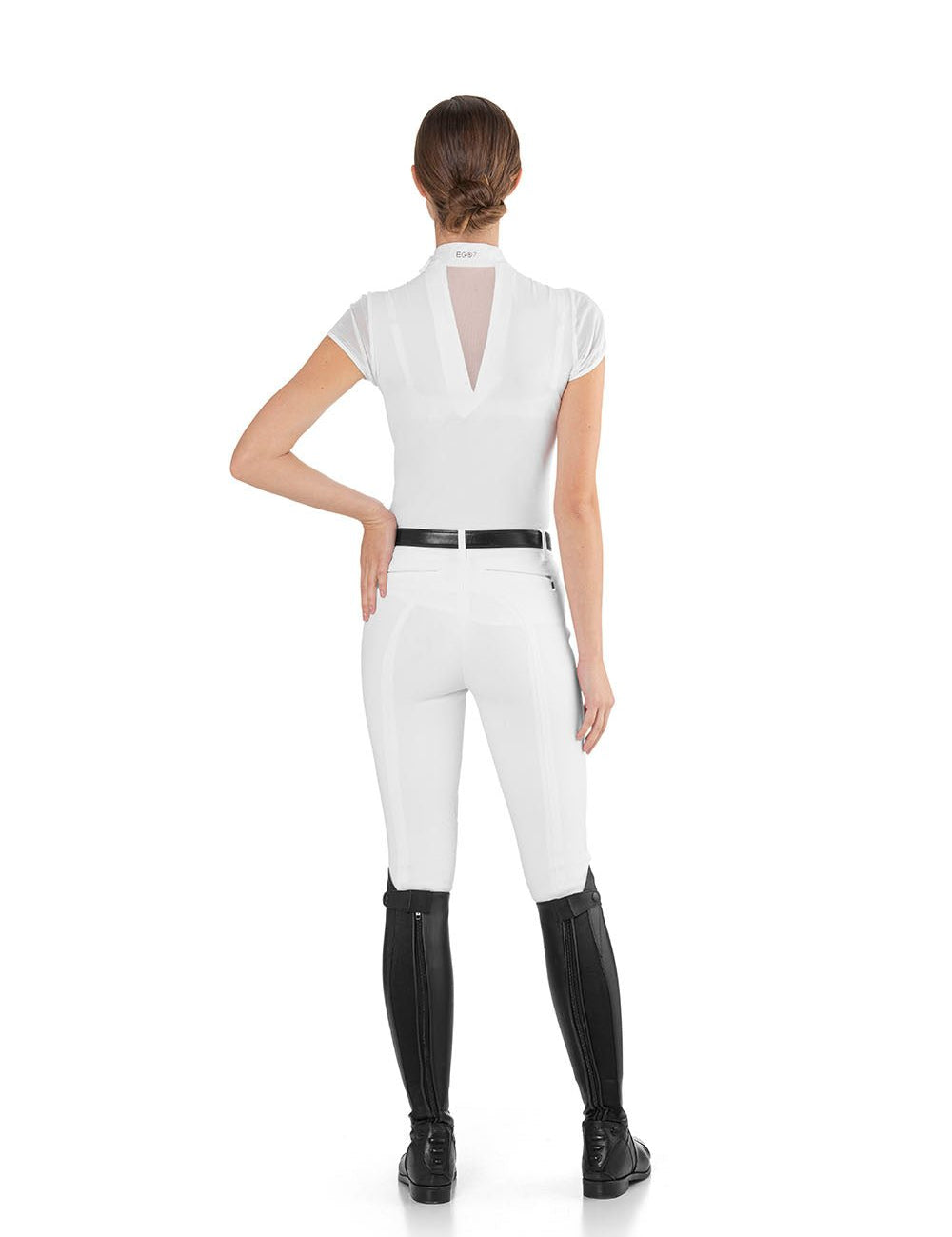 EGO7 'Rita' Short Sleeve Mesh Show Shirt - White - Ego 7 - Equiluxe Tack