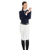 EGO7 'Teresa' Long Sleeve Mesh Show Shirt - Navy Blue - Ego 7 - Equiluxe Tack