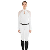 EGO7 'Teresa' Long Sleeve Mesh Show Shirt - White - Ego 7 - Equiluxe Tack