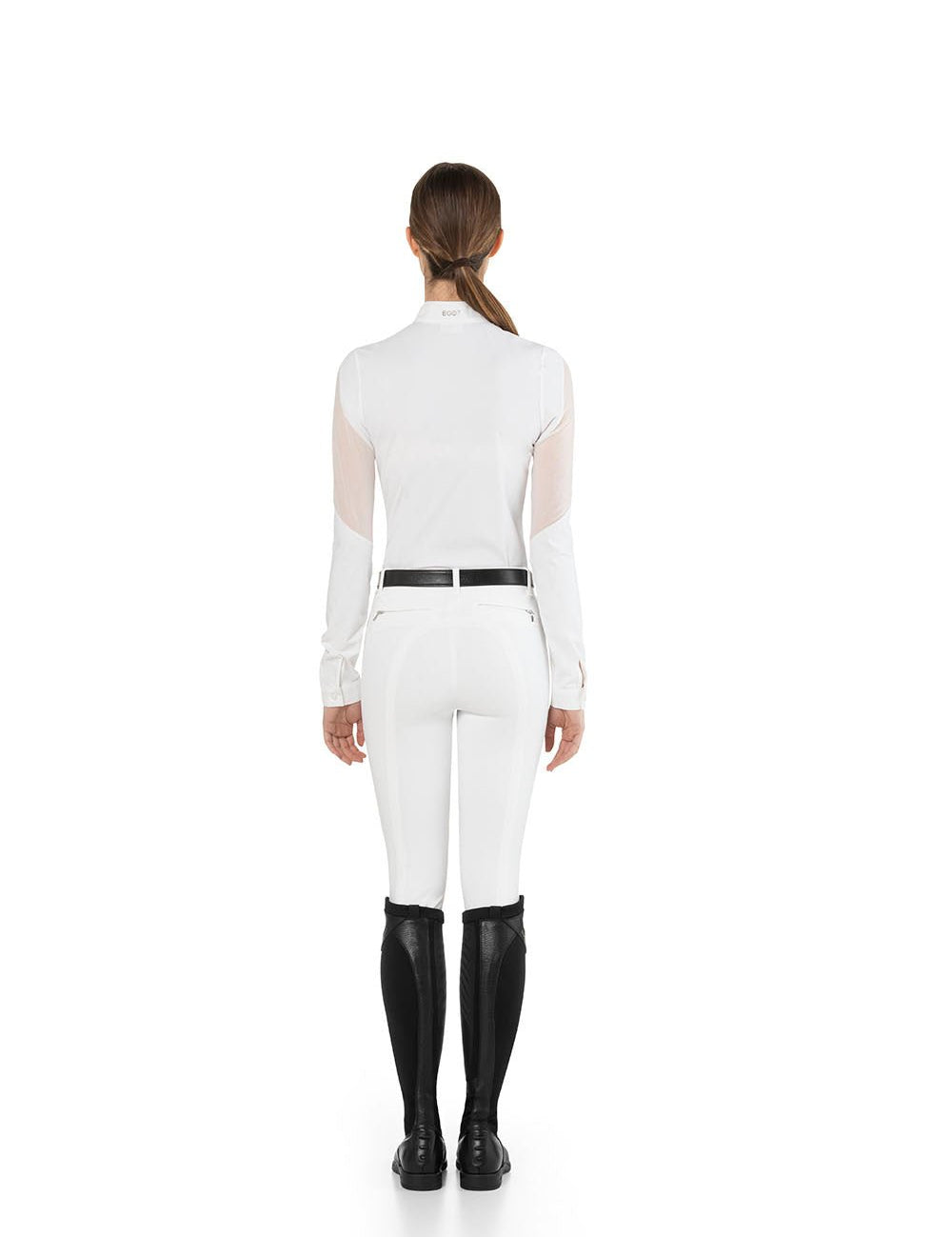 EGO7 'Teresa' Long Sleeve Mesh Show Shirt - White - Ego 7 - Equiluxe Tack