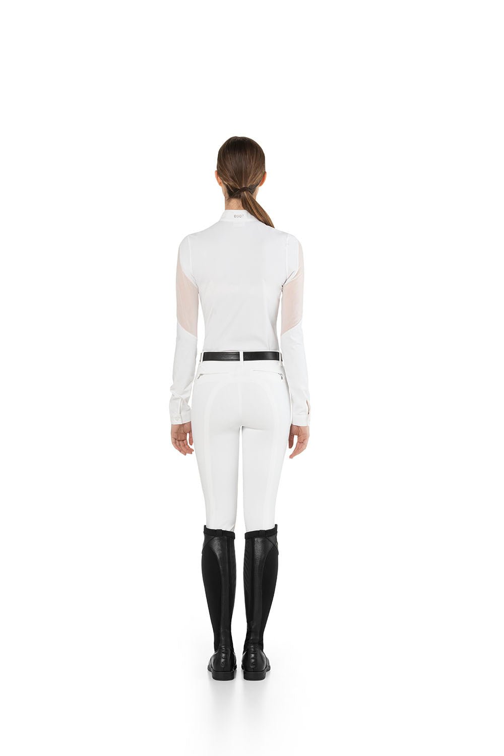 EGO7 'Teresa' Long Sleeve Mesh Show Shirt - White - Ego 7 - Equiluxe Tack