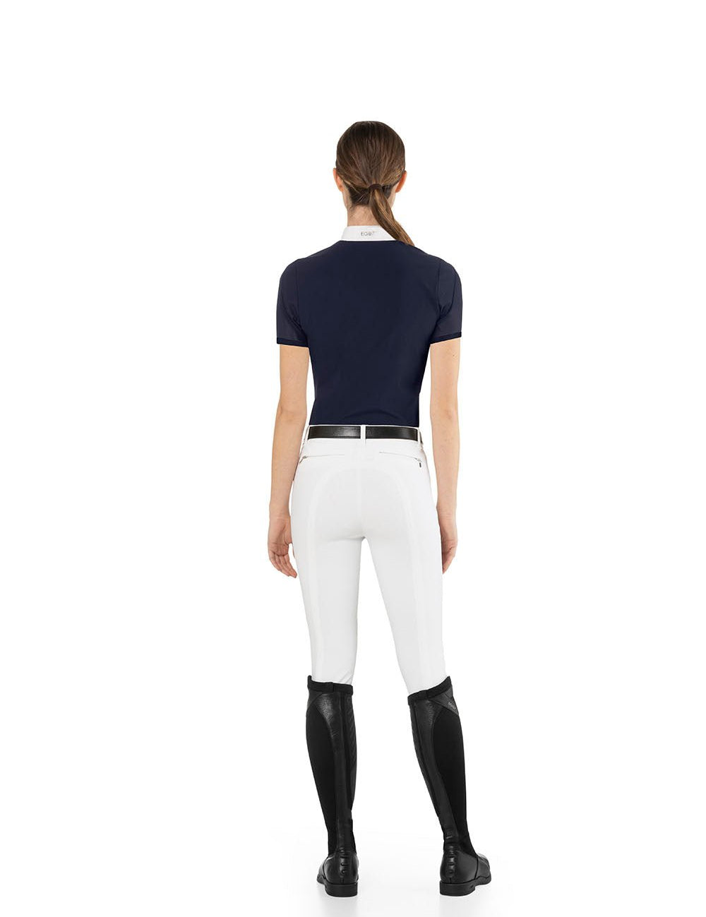 EGO7 'Teresa' Short Sleeve Mesh Show Shirt - Navy Blue - Ego 7 - Equiluxe Tack
